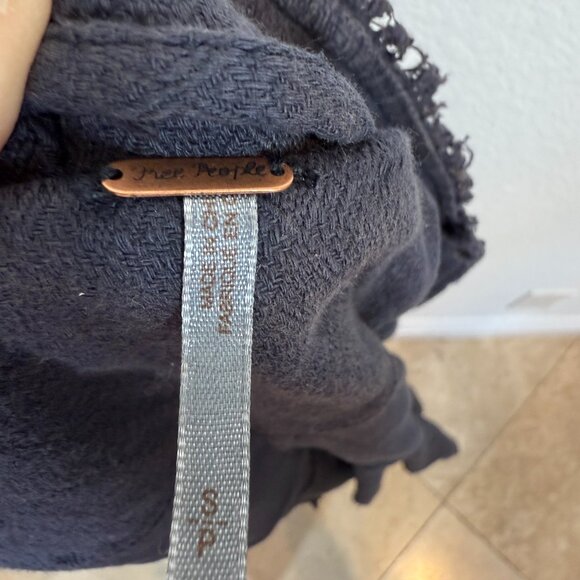 Free People Victorian Lace Up Military Jacket Corset Gray Ruffle Plum Steampunk - Picture 9 of 13